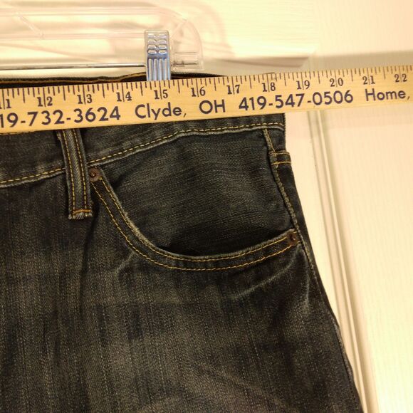 Levi's 527 jeans mens 38x32 blue denim boot cut cotton western Strauss dark wash - Picture 5 of 9